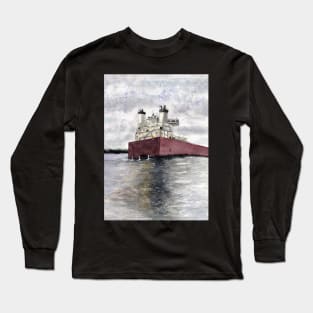 Sault Locks Freighter Long Sleeve T-Shirt